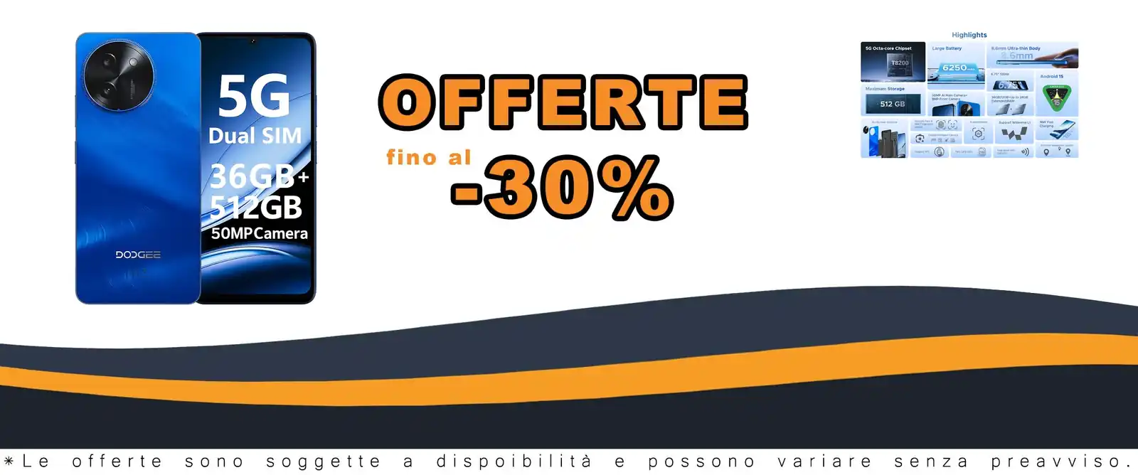 Smartphone DOOGEE 5G 36GB+512GB 6.75