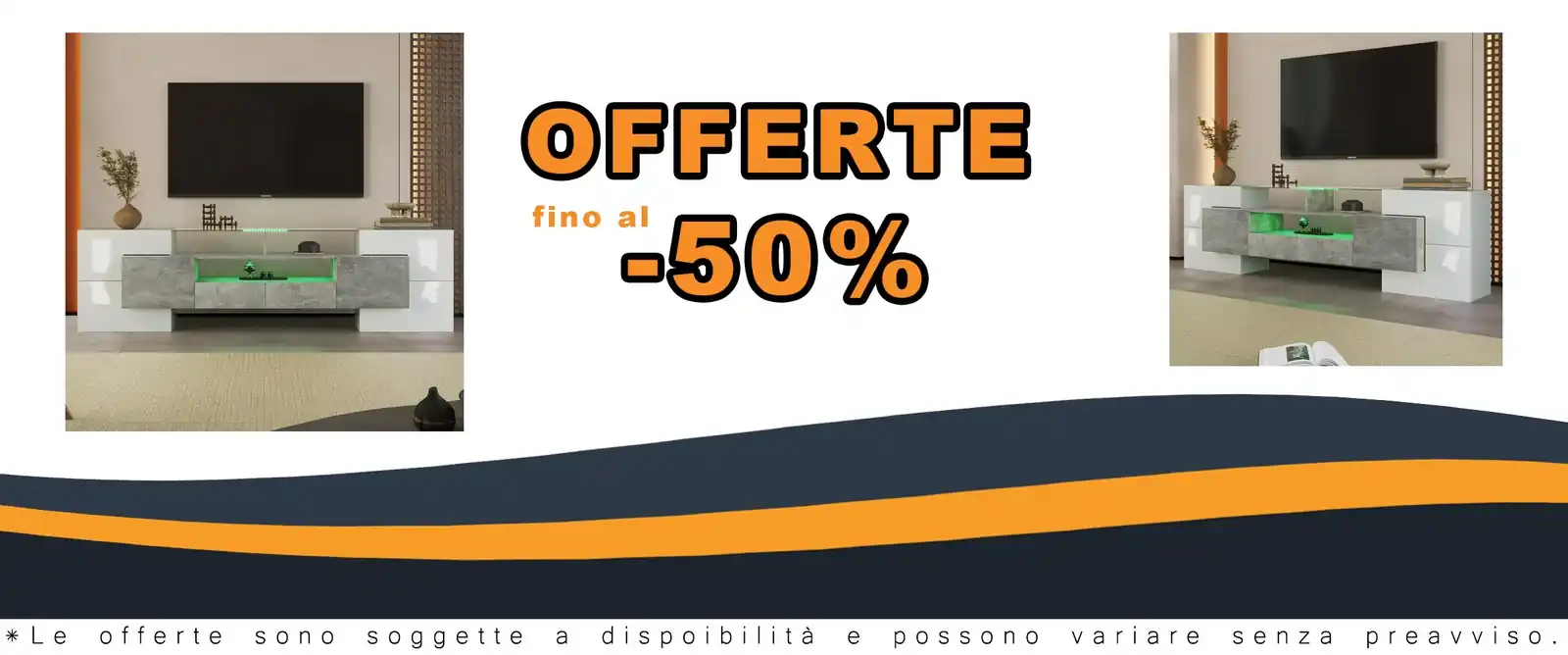 Cabina TV elegante 200 cm moderna glossy LED