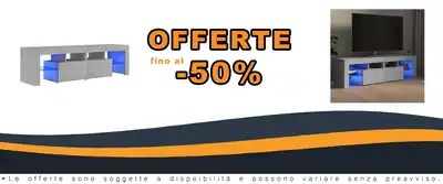 Stand TV con luci LED Grigio Concreto 140x36.5x40 cm