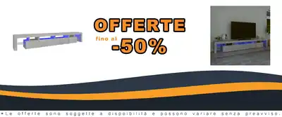Stands TV con luci LED Grigio Concrete 260x36.5x40 cm